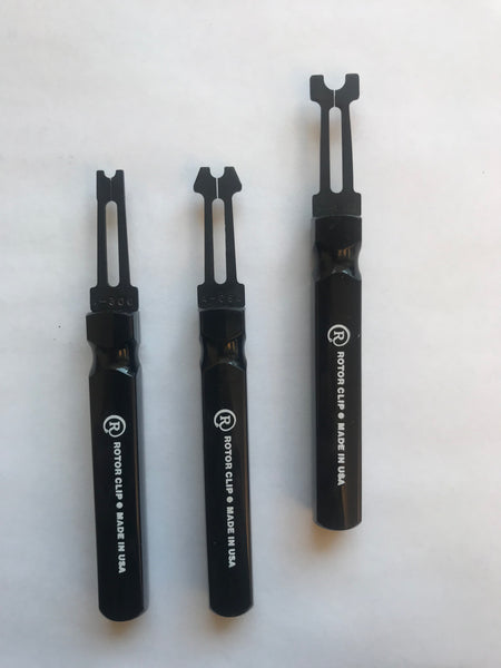 Group picture of e-clip tools for size comparison; highlighting A120 tool